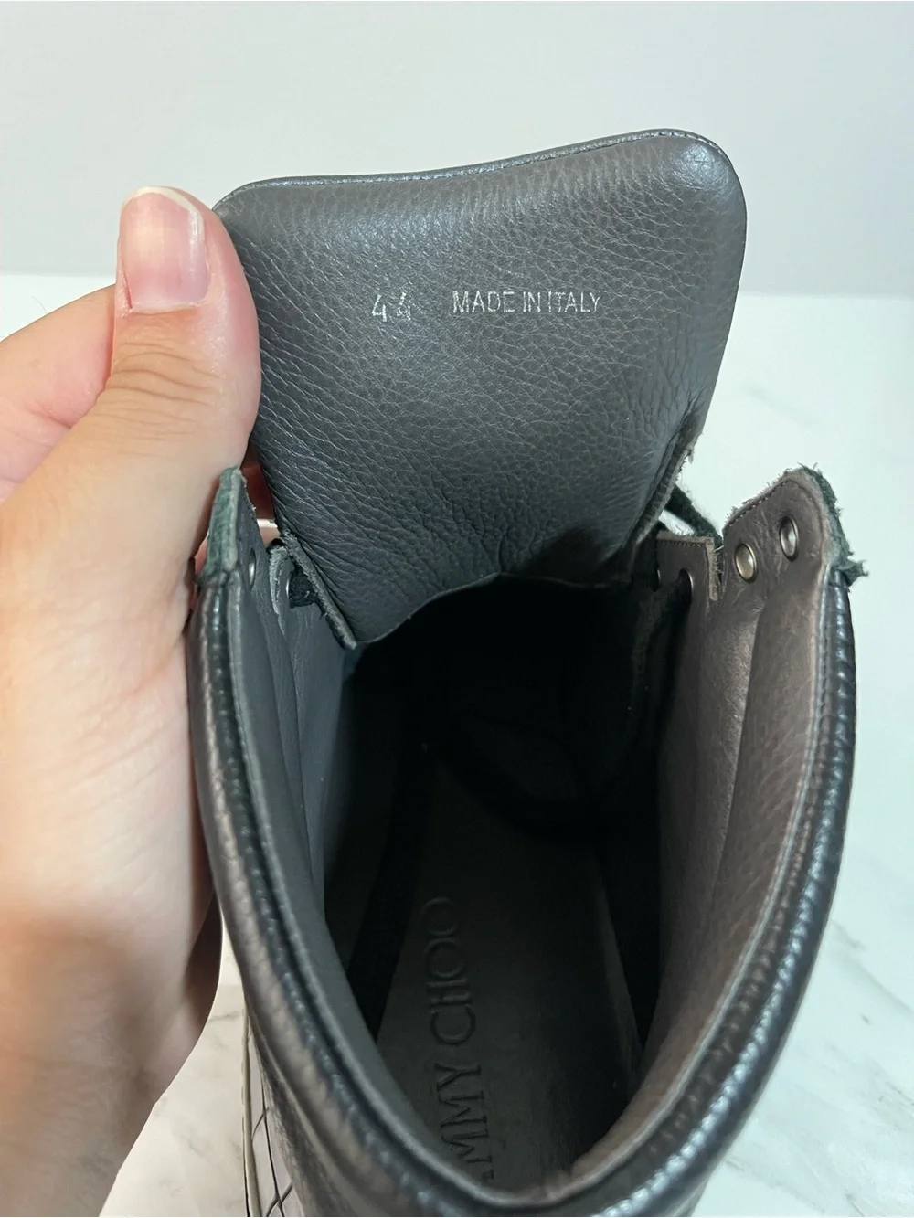 Jimmy Choo Black Croc-Embossed High-Top Sneakers